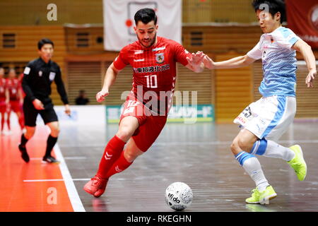 Komazawa indoor ball Sportplatz, Tokio, Japan. 10 Feb, 2019. Waltinho (Ozeane), 10. Februar 2019 - Futsal: DUARIG F. LIGA 2018-2019 Abteilung 1 Übereinstimmung zwischen Nagoya Ozeane 4-1 Shriker Osaka an der Komazawa indoor ball Sportplatz, Tokio, Japan. Credit: Naoki Nishimura/LBA SPORT/Alamy leben Nachrichten Stockfoto