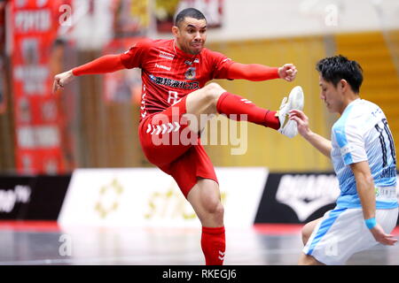 Komazawa indoor ball Sportplatz, Tokio, Japan. 10 Feb, 2019. Pepita (Ozeane), 10. Februar 2019 - Futsal: DUARIG F. LIGA 2018-2019 Abteilung 1 Übereinstimmung zwischen Nagoya Ozeane 4-1 Shriker Osaka an der Komazawa indoor ball Sportplatz, Tokio, Japan. Credit: Naoki Nishimura/LBA SPORT/Alamy leben Nachrichten Stockfoto