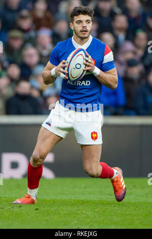 Twickenham, Vereinigtes Königreich. 7. Februar, Romain NTAMACK, England gegen Frankreich, 2019 Guinness sechs Nationen Rugby Match gespielt an der RFU-Stadion, Twickenham, England, © PeterSPURRIER: Intersport Bilder Stockfoto