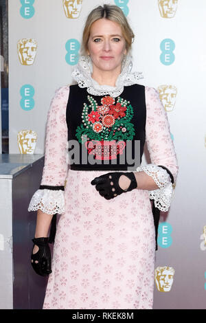 London, Großbritannien. 10 Feb, 2019. Edith Bowman Posen auf dem roten Teppich an der British Academy Film Awards am Sonntag, 10. Februar 2019 in der Royal Albert Hall, London. Bild von der Credit: Julie Edwards/Alamy leben Nachrichten Stockfoto