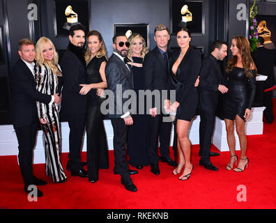 Los Angeles, USA. 10 Feb, 2019. Brian Littrell, Kevin Richardson, A.J. McLean, Nick Carter, Howie Dorough der Backstreet Boys 419 am 61. jährlichen Grammy Awards, Staples Center, Los Angeles, CA, United States, 10. Februar 2019. Credit: Tsuni/USA/Alamy leben Nachrichten Stockfoto