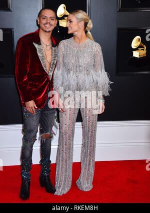 Los Angeles, USA. 10 Feb, 2019. Evan Ross, Ashlee Simpson 404 am 61. jährlichen Grammy Awards, Staples Center, Los Angeles, CA, United States, 10. Februar 2019. Credit: Tsuni/USA/Alamy leben Nachrichten Stockfoto