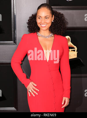 Los Angeles, Kalifornien, USA. 14 Jan, 2019. Februar 10, 2019 - Los Angeles, Kalifornien, USA - Alicia Keys stellt bei der Ankunft für die 61. jährlichen Grammy Awards. Credit: Alexander Seyum/ZUMA Draht/Alamy leben Nachrichten Stockfoto