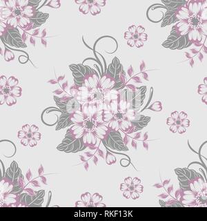 Nahtlose Muster mit schönen Blumen. Vector Illustration Stock Vektor