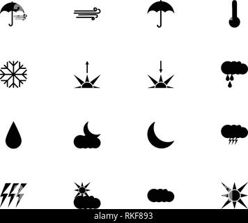 Vector Illustration. Satz von Wetter bunte Symbole. Flat Style Stock Vektor
