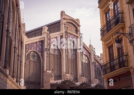 Valencia Zentrale Markt, Mercado Central, in Valencia, Spanien. Stockfoto