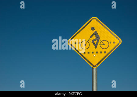 Fahrrad-/Radfahrbahnschild Stockfoto