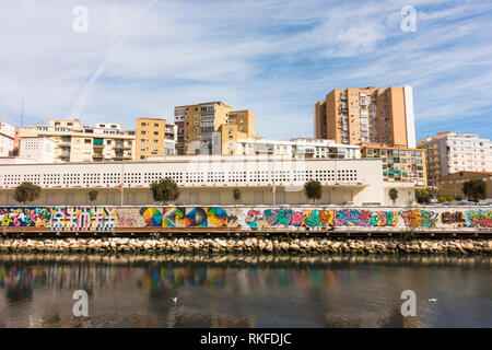 Malaga Spanien, Malaga CAC Museum am Fluss Gudalmedina, Soho, CAC Malaga. Spanien. Stockfoto