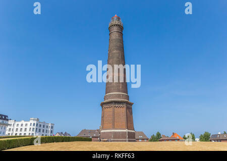 Historischen Leuchtturm auf dem zentralen Platz von Borkum, Deutschland Stockfoto