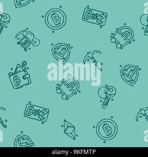 Blockchain Symbole Muster. Cryptocurrency Thema. Vector Illustration EPS 10. Stock Vektor