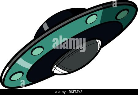 Farbe Skizze UFO. Vector Illustration EPS 10. Stock Vektor