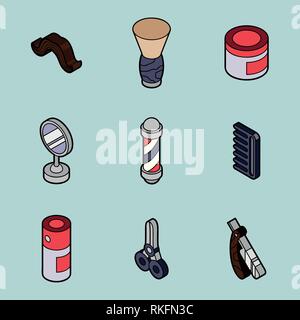 Satz von Vintage Barber Shop Elemente, Symbole, Etiketten. Vector Illustration, EPS 10. Stock Vektor