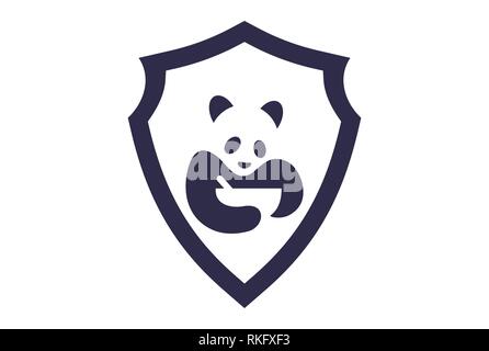 Abstrakte panda Essen Symbol logo Vektor Konzept flache Bauweise Stockfoto