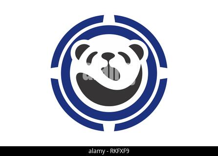 Abstrakte panda Symbol logo Konzept vektor Konzept flache Bauweise Stockfoto