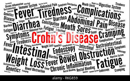 Crohn Krankheit Wortwolke Stockfoto