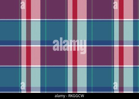 Pixel nahtlose Muster blau Plaid. Vector Illustration. Stock Vektor