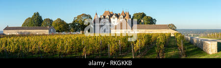 Das Schloss von Monbazillac, Denkmalschutz, Süße botrytized Weine Monbazillac, Frankreich vorgenommen wurden Stockfoto