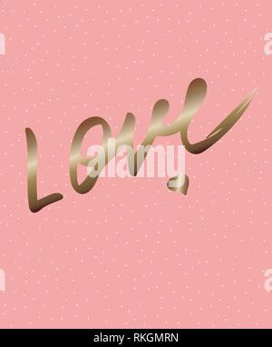 Liebe. Valentines Tag Kalligraphie Karte. Handschriftliche moderne Bürste Schriftzug. Vector Illustration. Stock Vektor