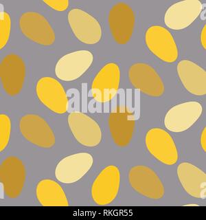 Ostereier in Gold Farben Palette vector pattern Abbildung auf einem grauen Hintergrund Stock Vektor