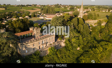 Luftaufnahme, Sainte Croix du Mont, Gironde, Nouvelle Aquitaine, Frankreich Stockfoto