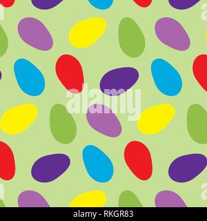 Ostereier in bunten Palette vector pattern Abbildung auf einem grünen Hintergrund Stock Vektor