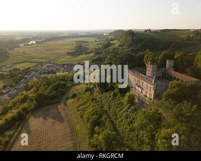 Luftaufnahme, Sainte Croix du Mont, Gironde, Nouvelle Aquitaine, Frankreich Stockfoto