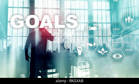 Ziel Ziele Erwartungen Zielerreichung grafisches Konzept. Business Development zu Erfolg und Wachstum Wachstum. Stockfoto