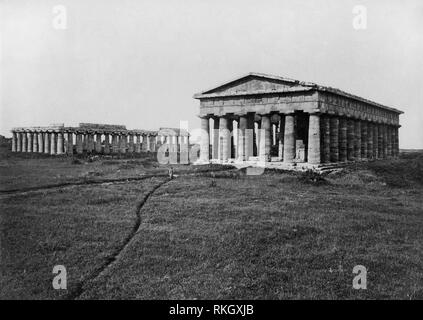 Italien, Kampanien, Neapel, Tempel des Neptun und Basilika, 1900-1910 Stockfoto