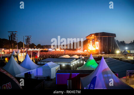 Schweden, Solvesborg - Juni 7, 2018. Die beliebte schwedische Musik Festival Sweden Rock Festival findet jedes Jahr in Sölvesborg. (Foto: Gonzales Foto - Terje Dokken). Stockfoto