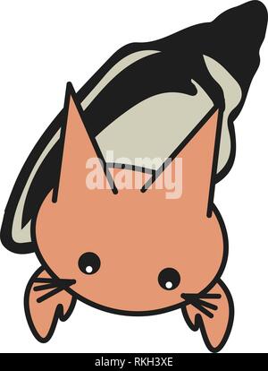 Bunny Sternzeichen Krebs im Comic-stil. Vector Illustration auf weißem Hintergrund. Stock Vektor