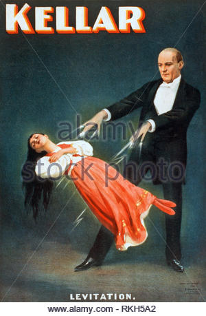 Kellar, Levitation, vintage Werbeplakat von 1894 Stockfoto