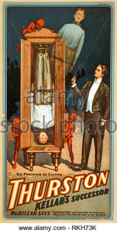Thurston der Große Magier, Vintage Werbung Plakat von 1908 Stockfoto