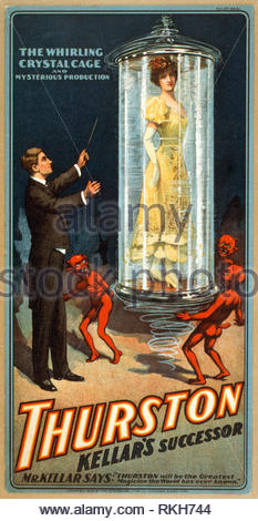 Thurston der Große Magier, Vintage Werbung Plakat von 1908 Stockfoto