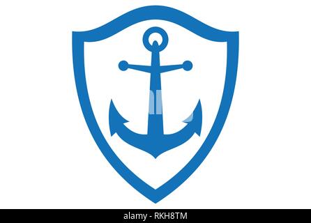 Anker Konzept logo Symbol vektor Konzept flache Bauweise Stockfoto