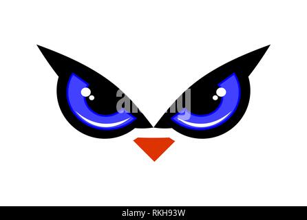 Auge Eule Vogel logo Symbol Vektor vektor Konzept flache Bauweise Stockfoto
