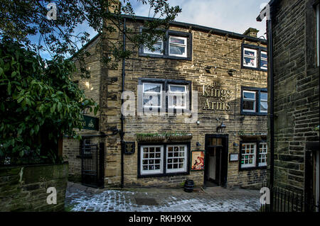 Das Dorf von Haworth in West Yorkshire, England, UK. Das Dorf war die Heimat des berühmten bront' Schwestern Ð Charlotte, Emily und Anne, die alle schrieb. Stockfoto