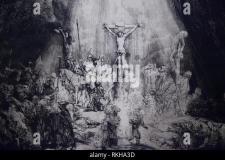 Jesus am Kreuz - Ausstellung Rembrandt in Haarlem Haarlem statt - in den Niederlanden im Jahr 2013 Stockfoto