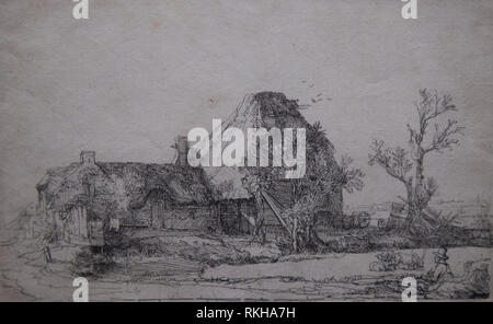 Holländische Landschaft mit Bauernhaus - Ausstellung Rembrandt in Haarlem Haarlem statt - in den Niederlanden im Jahr 2013 Stockfoto