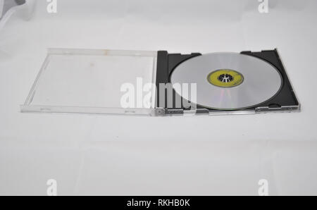 Eine Compact Disc in ihre Halterung Fall Stockfoto