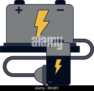 Auto Batterie und Kabel mit Stecker Stock Vektor