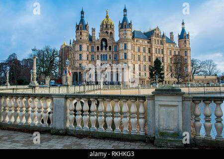 Das Schweriner Schloss, Landtag von Mecklenburg-Vorpommern, Schwerin, Mecklenburg-Vorpommern, Deutschland Stockfoto