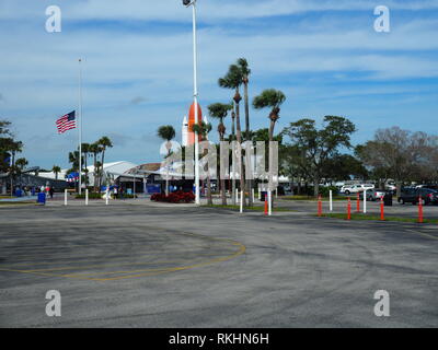 Eingang des NASA Space Center Cape Canaveral - Florida - USA Stockfoto