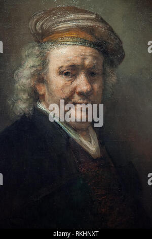 Self Portrait Rembrandt van Rijn, 1669, das Jahr, das er starb - Späten Rembrandt Ausstellung im Jahr 2015 in Amsterdam Stockfoto