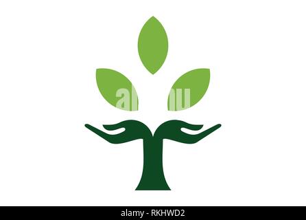 Hand hinterlässt Logo-Symbol Stock Vektor