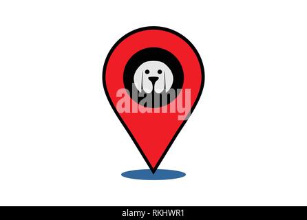 Symbolvektor für das Logo der Hundeposition Stock Vektor