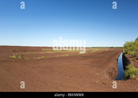 Torfgewinnung auf Totes Moor/Tote Moor, Moor in der Nähe von Neustadt am Rübenberge - Landkreis Hannover, Niedersachsen/Niedersachsen, Deutschland Stockfoto