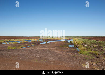 Torfgewinnung auf Totes Moor/Tote Moor, Moor in der Nähe von Neustadt am Rübenberge - Landkreis Hannover, Niedersachsen/Niedersachsen, Deutschland Stockfoto