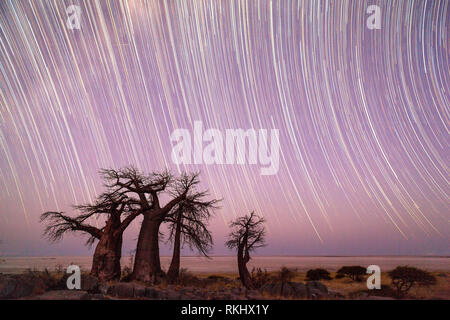 Startrail in Kubu Insel Stockfoto