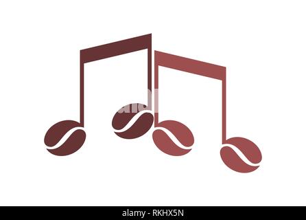 Kaffee Musik Notiz Buchstabe m Symbol Logo Stock Vektor