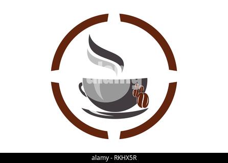 Kaffeetasse heißes Logo-Symbol Stock Vektor